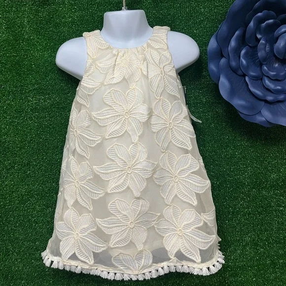 oshkosh lace dress Vintage OshKosh Flower Woven Button Front Lace Collar Dress Yellow Clover Vintage Kids Clothes